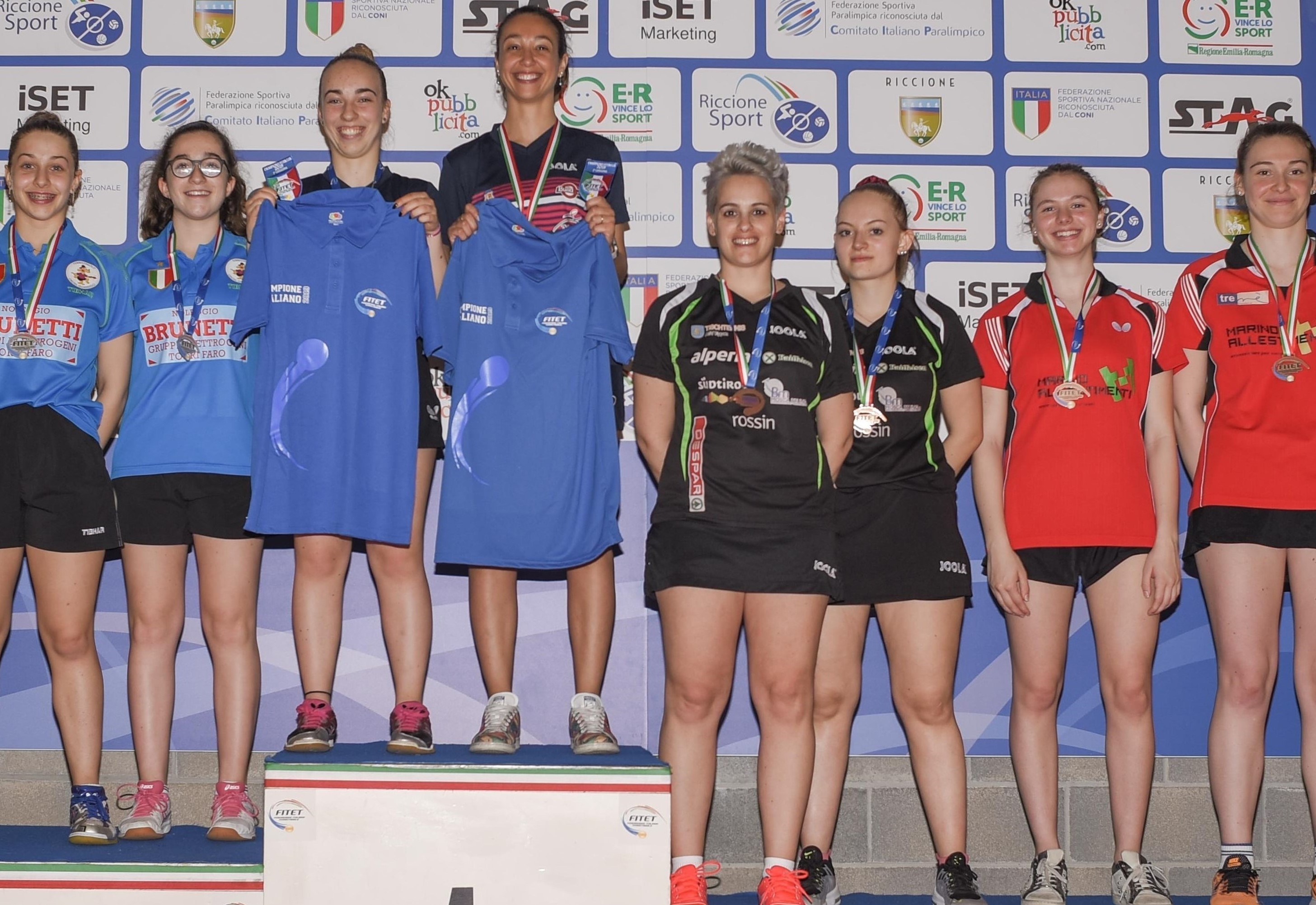 Podio doppio femminile di seconda categoria Riccione 2019
